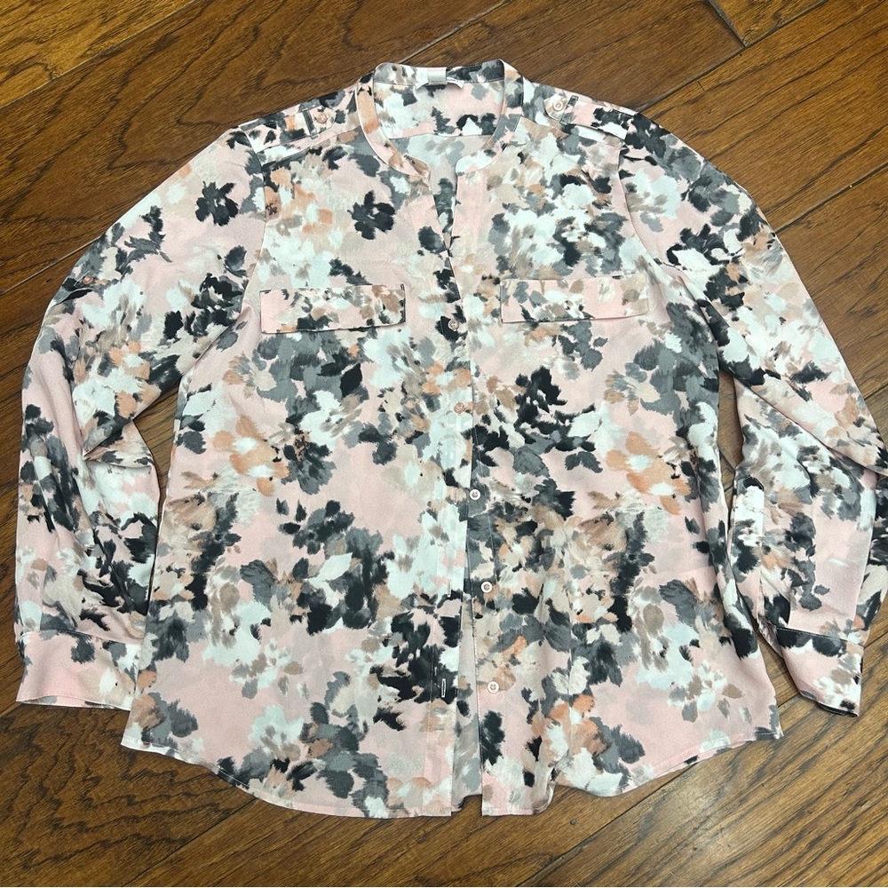Calvin Klein Floral Button-Up‎ Blouse